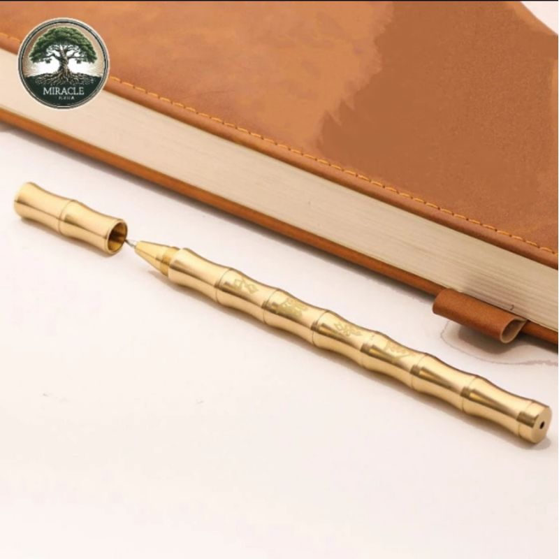 

pulpen / pena besi tembaga nib 0.5 motif ruas bambu