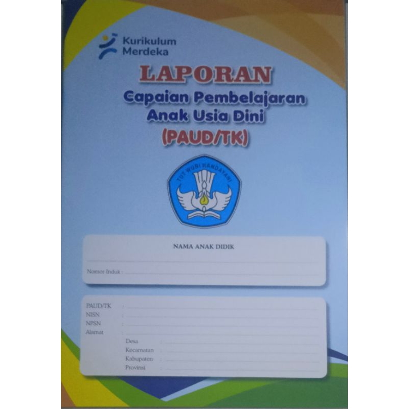 Raport Kurikulum Merdeka Untuk TK Dan PAUD Raport Besar  Plus P5