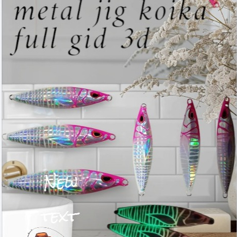 METAL JIG KOIKA FULL GID 40-100 GRAM STICKER CUTTING 3D