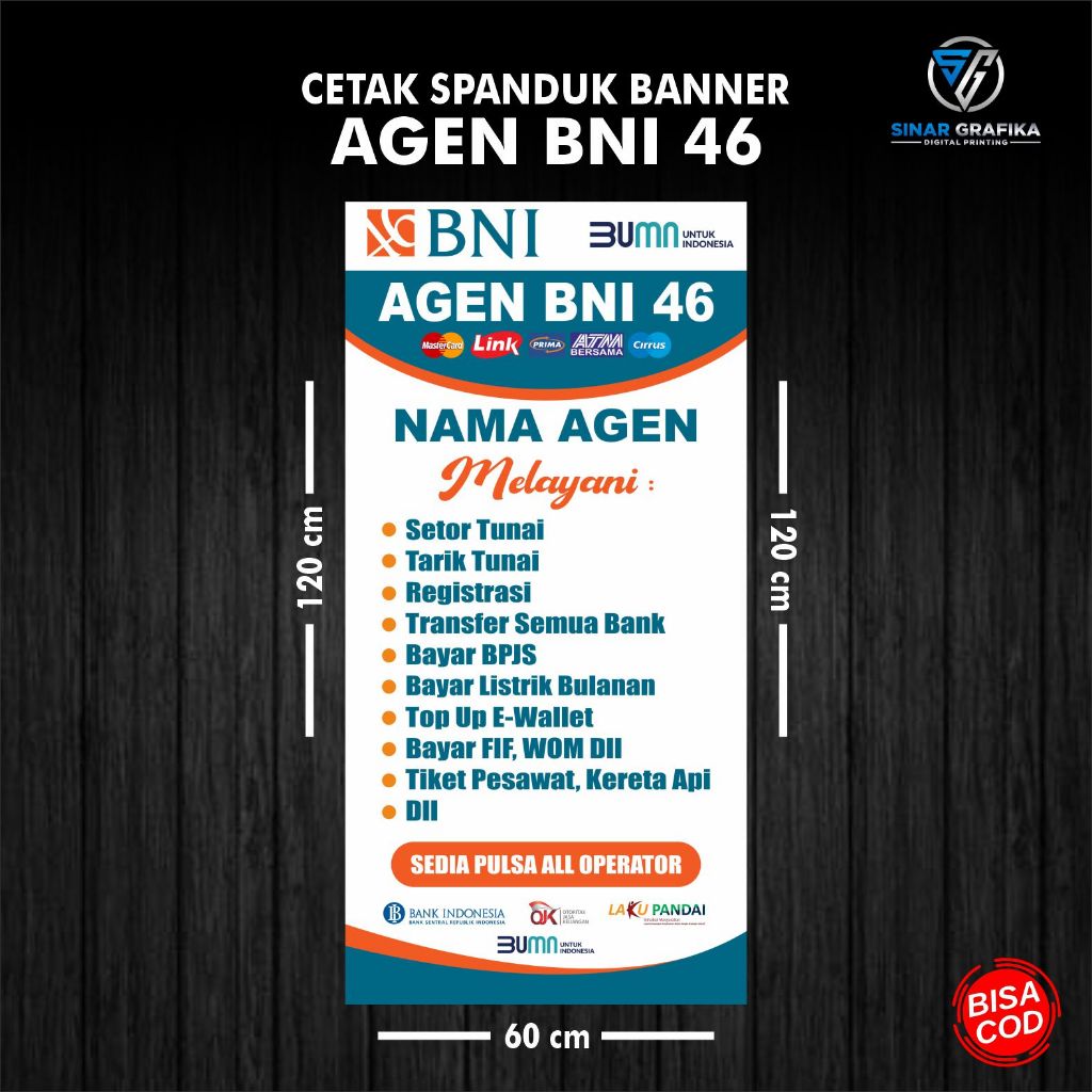 Spanduk Banner Agen46 BNI, SEHARI JADI