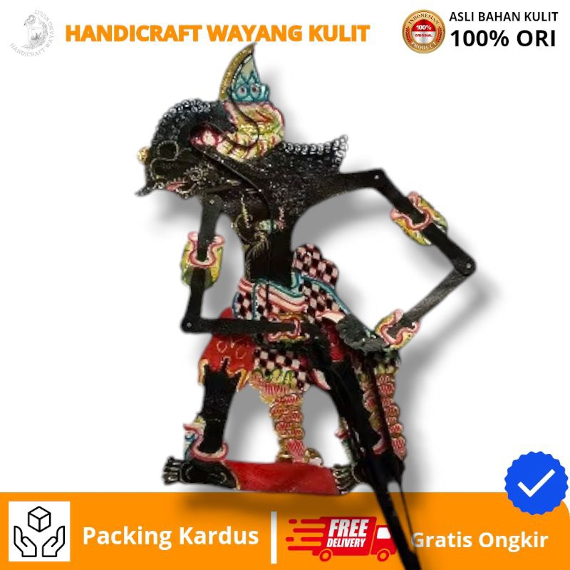 HANDICRAFT WAYANG KULIT | Brotoseno Bima Wayang Purwa Wayang Kulit Asli dari Kulit Kambing Ukuran Be