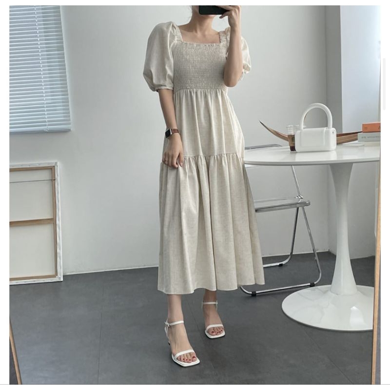 dress square neck dada smoke