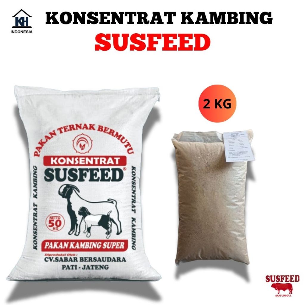 REPACK 2 KG - KONSENTRAT SUSFEED KAMBING SUPER - PAKAN PENGGEMUKAN KAMBING DAN DOMBA