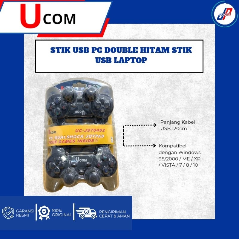 Gamepad Double Hitam / Joystick Double Pc / Gamepad Ucom Double / Gamepad Ucom