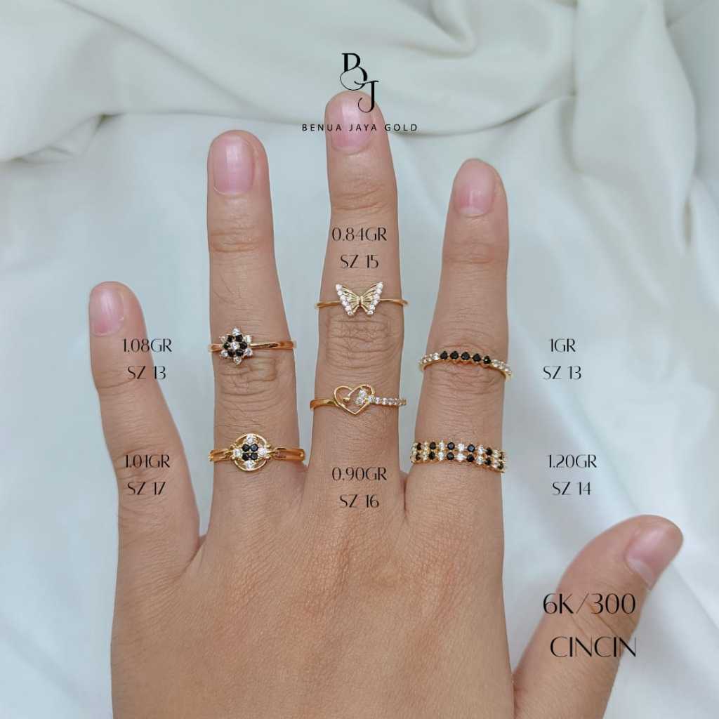 Cincin Fashion Emas 6K/300