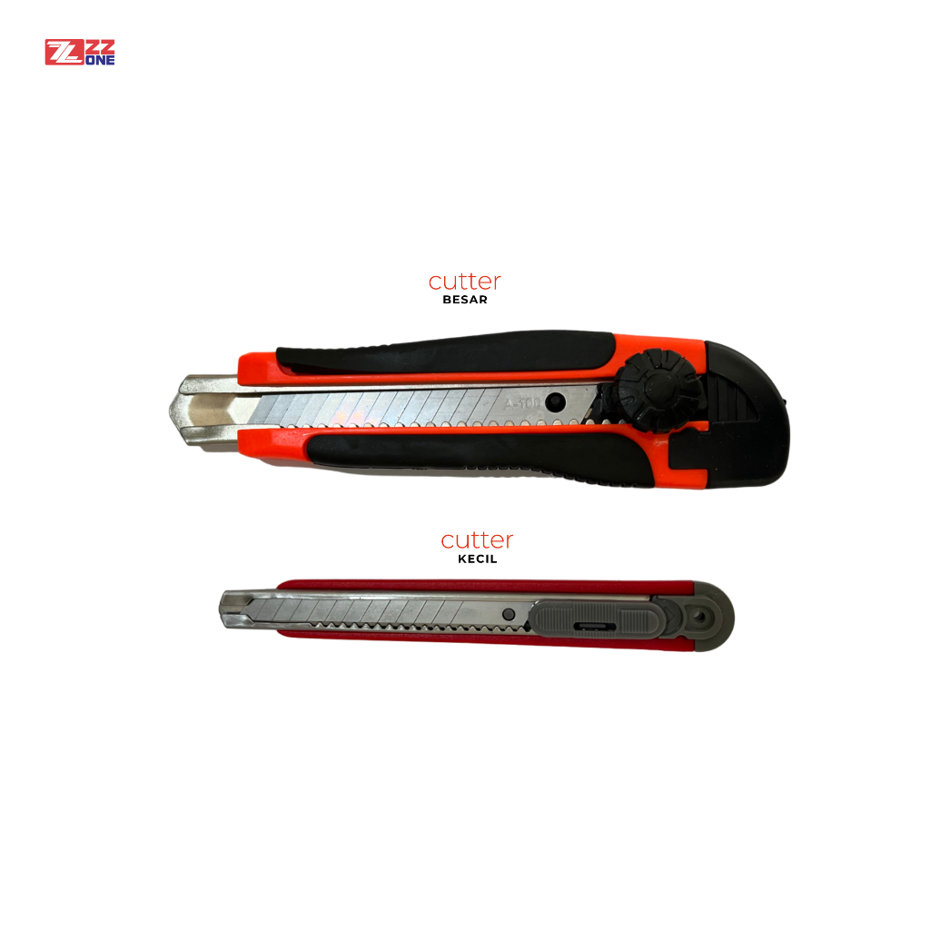 

ZZONE - Utility Cutter - Cutter Besar dan Kecil Serbaguna - Cutter Pemotong Kardus dan Kertas