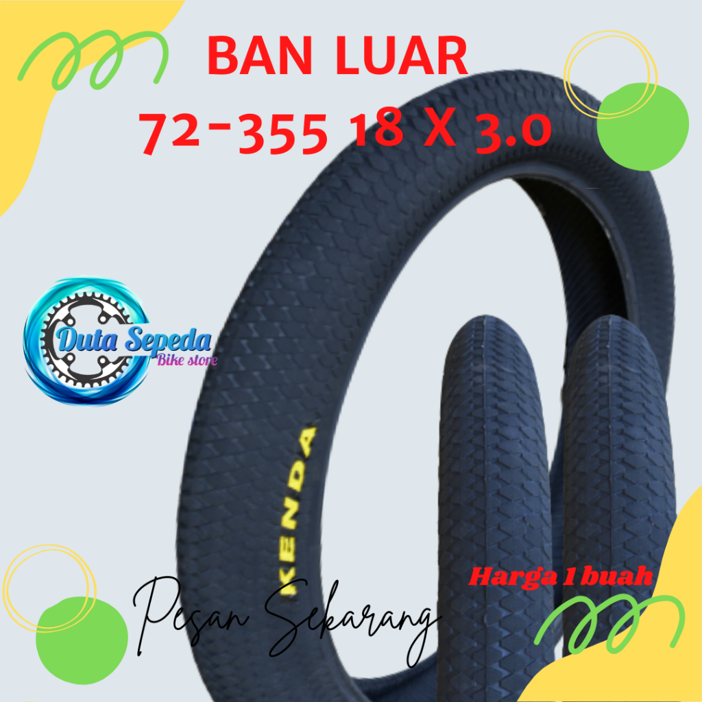 Ban Luar Sepeda 18 X 3.0 KENDA DAN WANDA fat bike BAN LUAR SAJA DAN PAKET LUAR DALAM