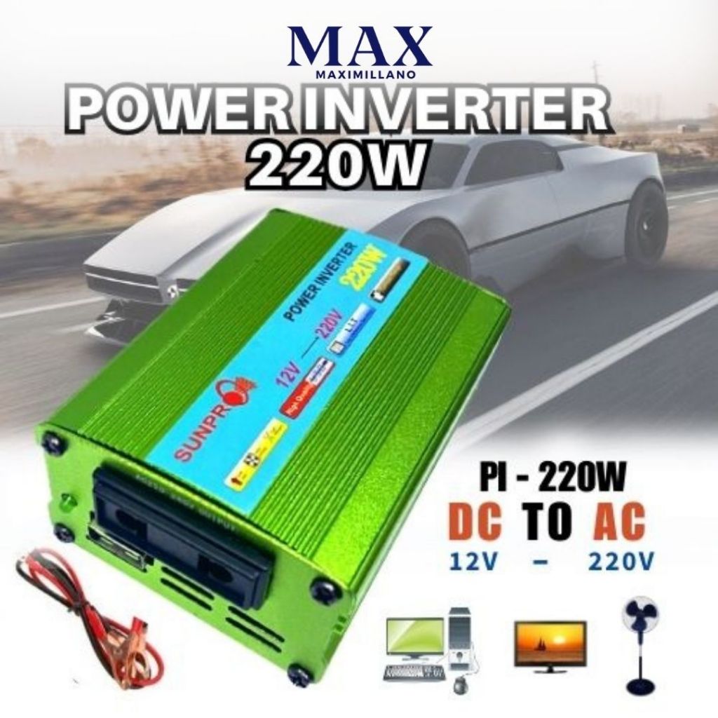 Power Inverter DC/AC 220W i POWER INVERTER DC 12V TO AC 220V / Power Inverter DC ke AC 12V / Inverte