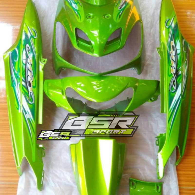 Cover body bodi halus ful set yamaha mio sporty mio smile new bodi set mio smile warna hijau plus st