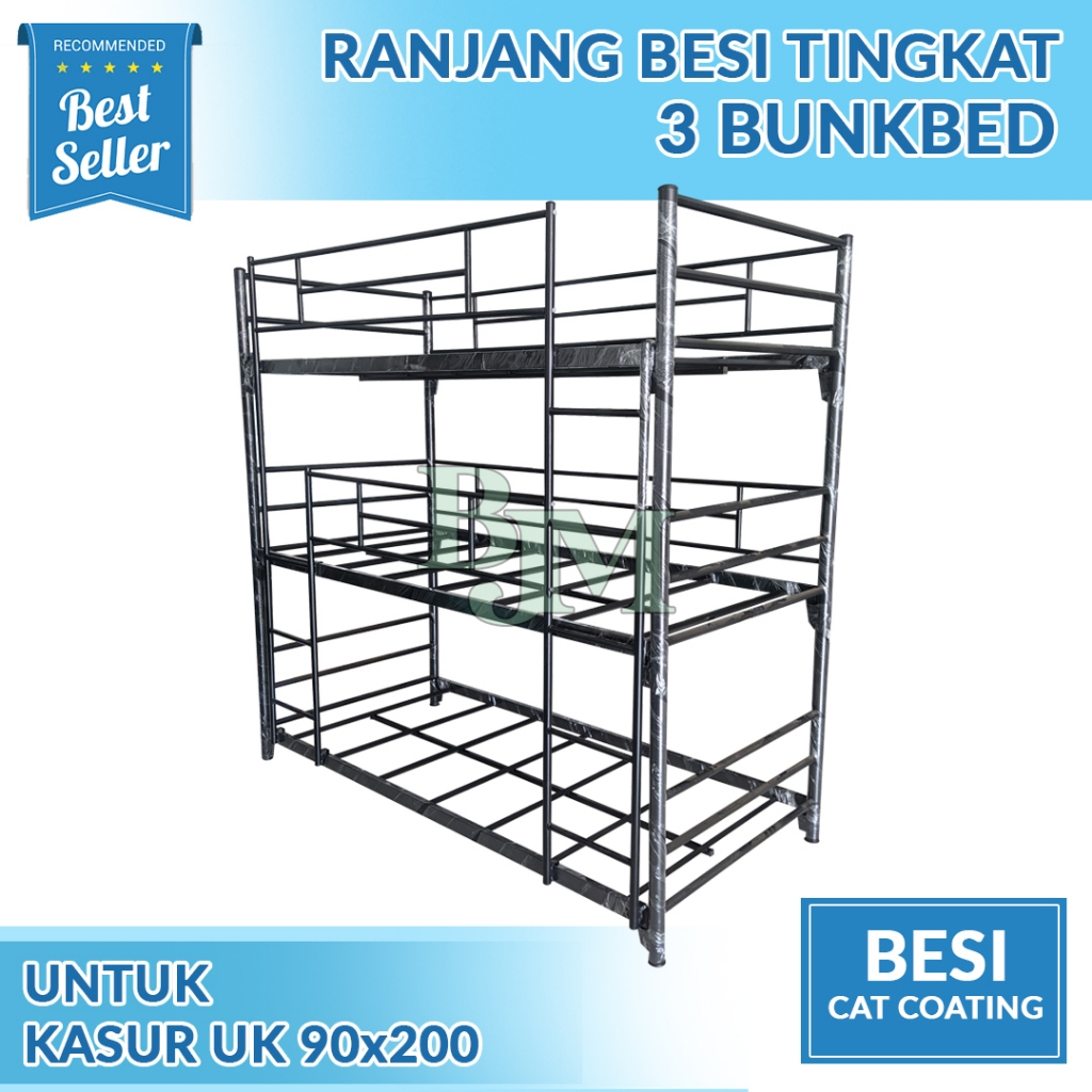 Ranjang 3 Susun Ranjang 3 tingkat Ranjang besi