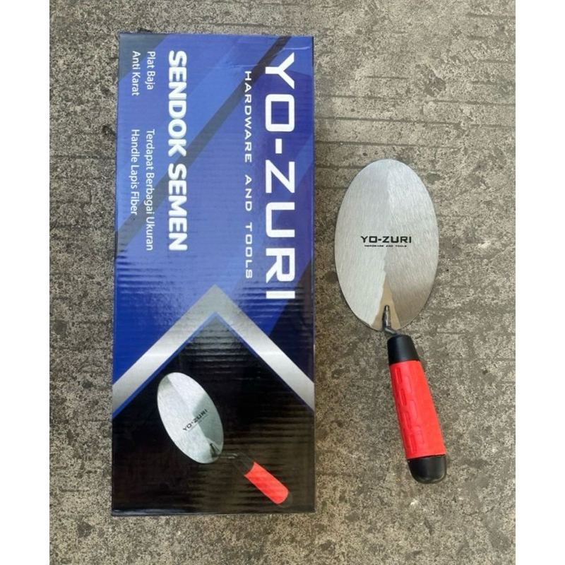 SENDOK SEMEN GAGANG KARET BULAT PLAT BAJA 6-7-8 INCHI