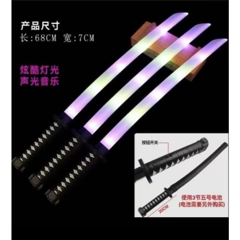 Promo Mainan Anak Pedang Ninja Bisa Nyala Panjang 68Cm Ada Suara/Mainan Anak Pedang-Pedangan