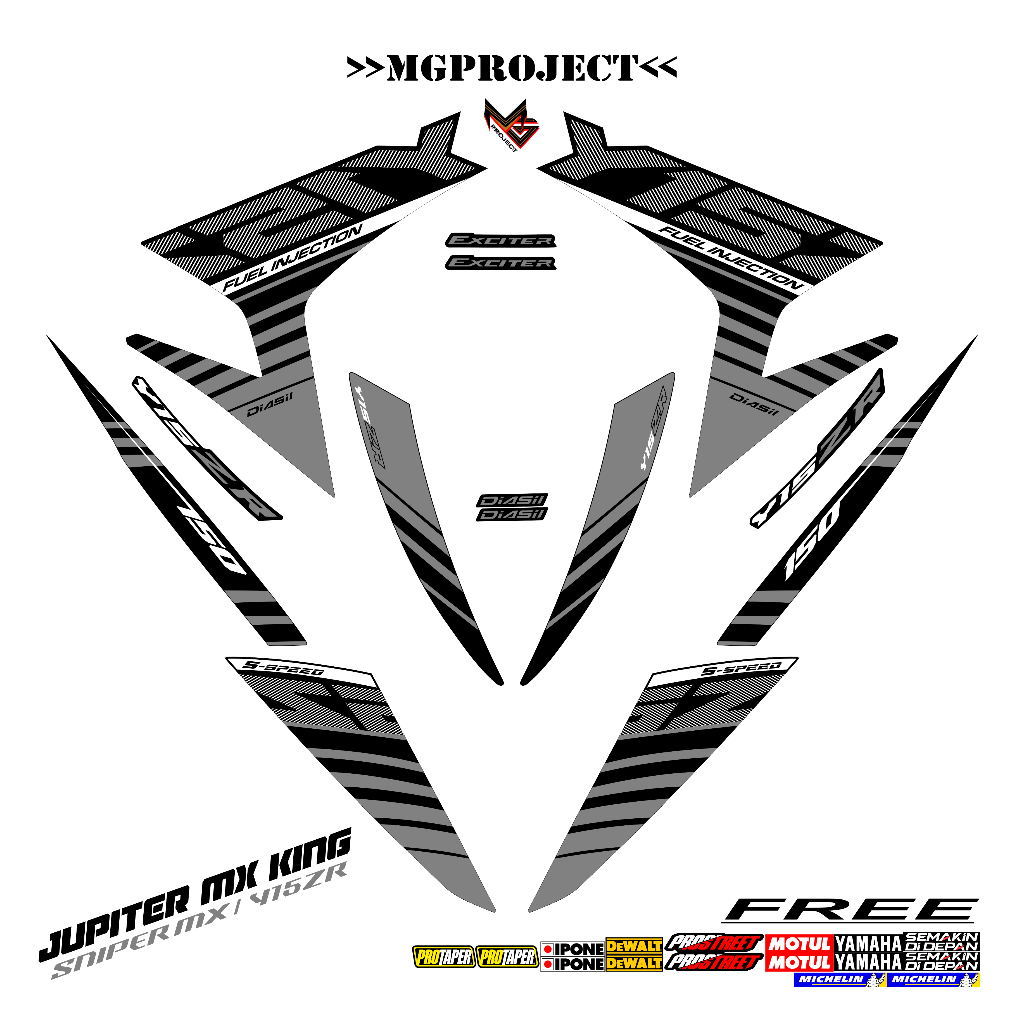 striping mx king 150 / stiker y15zr grafis (sku53) / exciter / y15 zr / sniper 150
