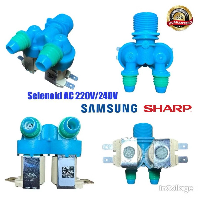 Solenoid Double Samsung Solenoid Water Inlet Mesin Cuci Samsung Sharp DC62-00311C WA80F5S3 / WA85F5S