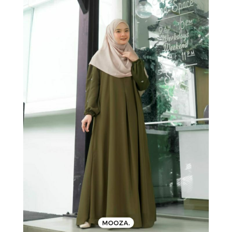 Berlin Abaya Gamis Polos Wanita Ceruty Babydol HQ Busui Tangan  balon