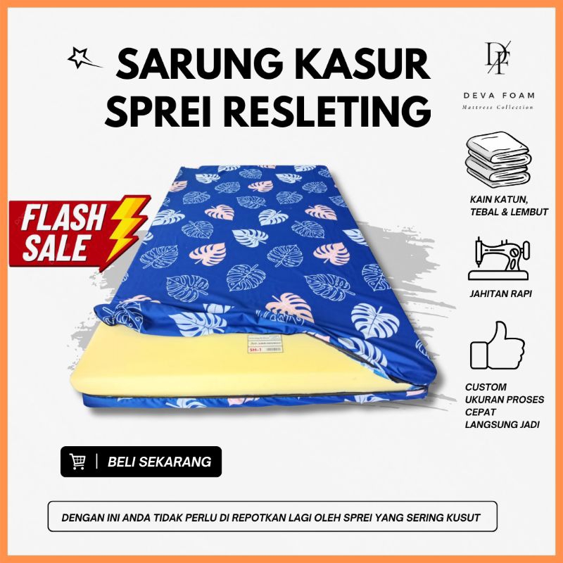 Devafoam - SPREI RESLETING 120X200 SARUNG KASUR COVER BUSA