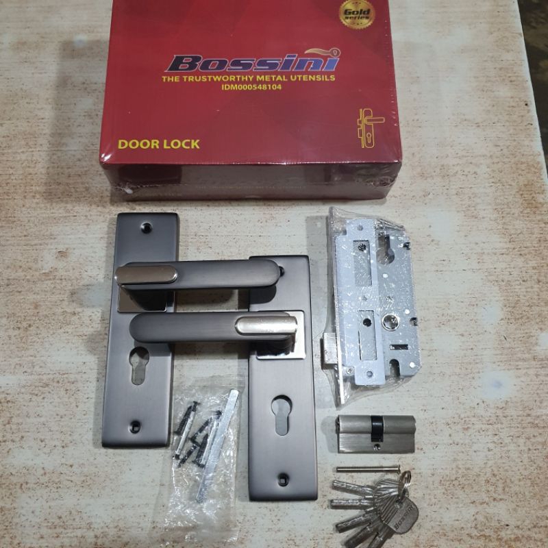 (BOSSINI) HANDLE KUNCI PINTU SEDANG DAN BESAR | GAGANG KUNCI PINTU 1 SET