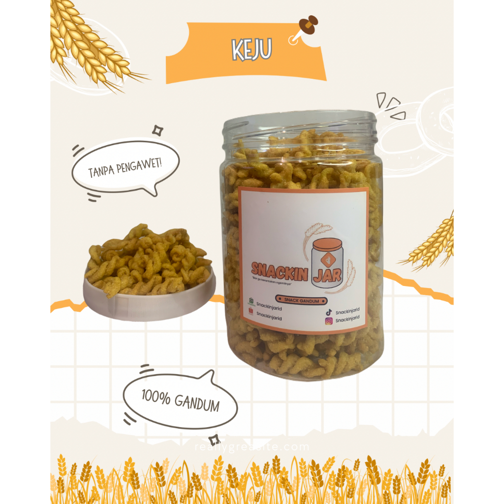 

Snack Makroni Gandum Varian Keju By Snackinjar I kemasan 250gram