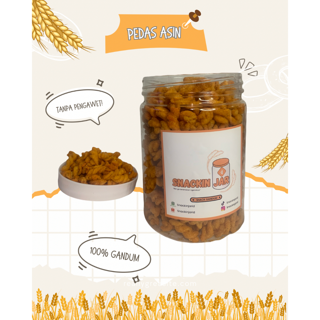 

Snack Makroni Gandum Varian Pedas Asin by Snackinjarid I kemasan 250gram