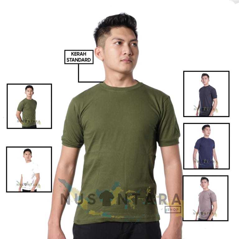 KAOS PENDEK POLOSAN army dalaman security tni polisi kaos polos HITAM PUTIH BIRU AU NAVY HIJAU ARMY