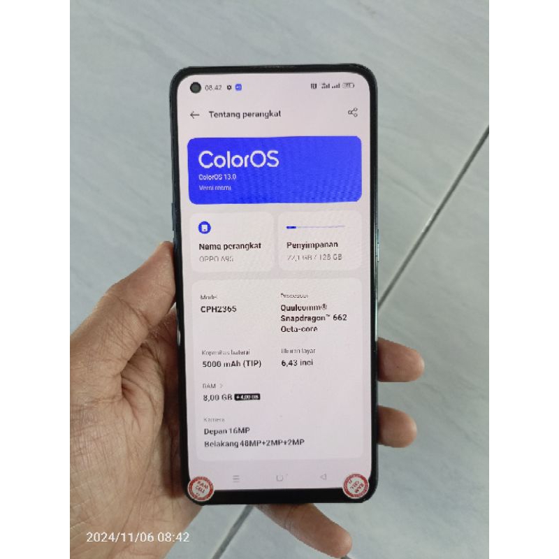 mesin oppo a95 8/128 patah hidup