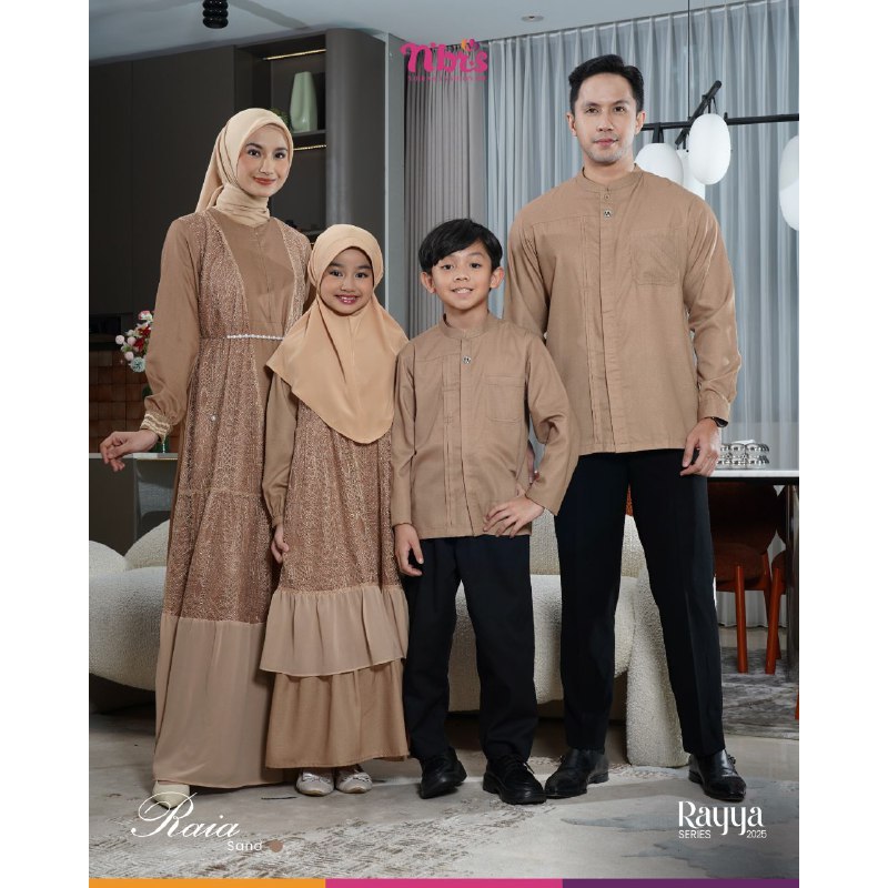 SARIMBIT TERBARU COUPLE FAMILY LEBARAN RAYYA SERIES RAIA SAND BY NBRS FASHION - BAJU BUSANA MUSLIM S
