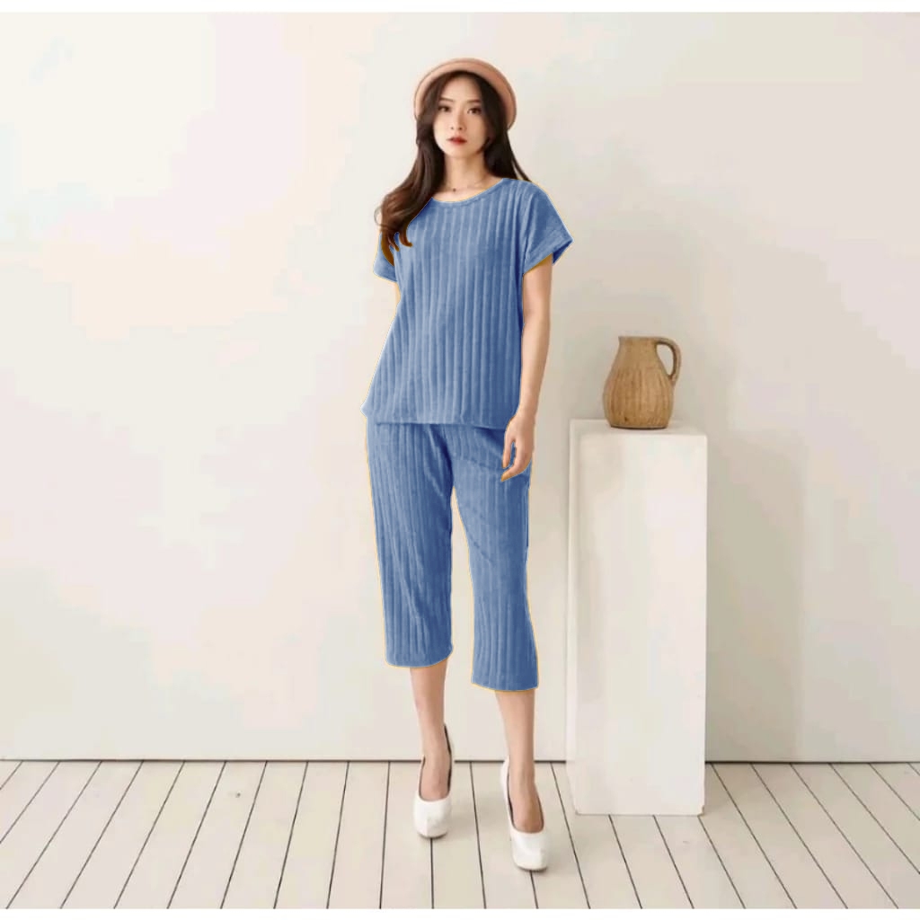 ESTELA SETELAN ONESET HORNET WANITA MUSLIMAH ONE SET KNIT TERMURAH SUPERBABY STORE / setelan wanita 