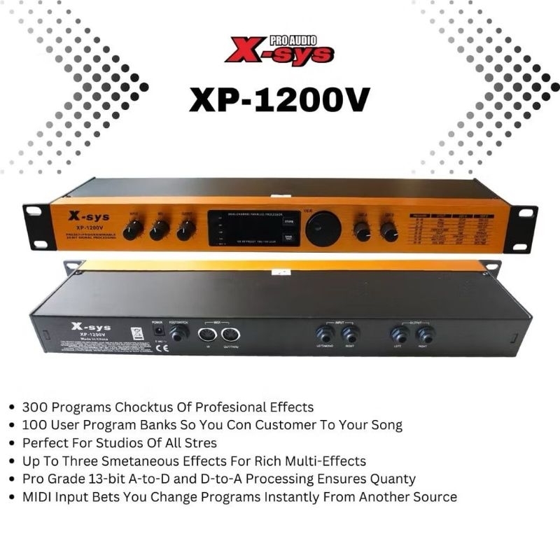 efek vokal x sys xp-1200v original kuping besi