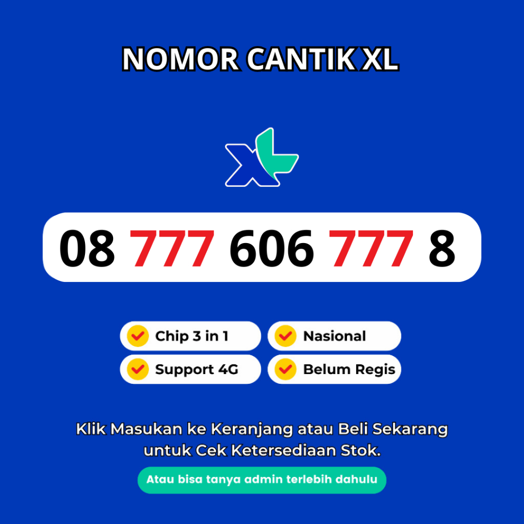 Nomor Cantik XL Murah dan Rapi Support 4G LTE - Kartu Perdana Cantik XL Murah - Nomor Cantik XL Axia