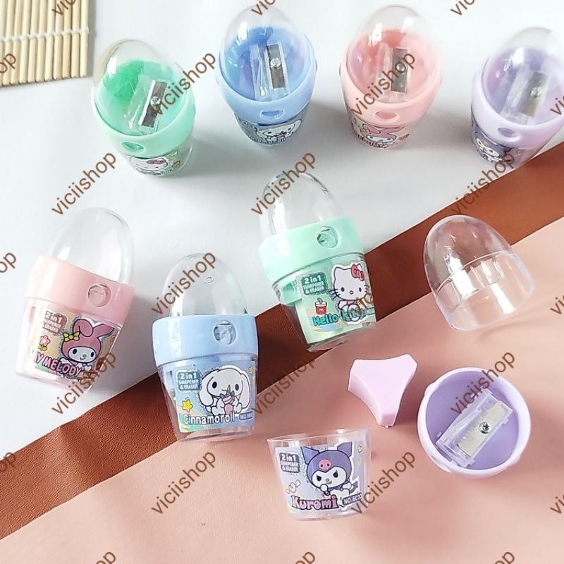 

Rautan Dengan Penghapus 2 in 1 [ Random ]/Sharpener And Eraser Karakter Lucu Anak Sekolah