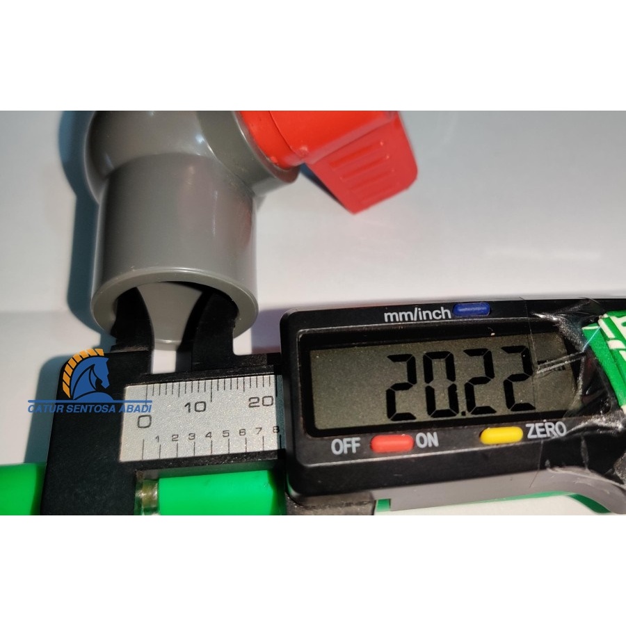 CSA - Stop Kran Pvc polos Ball valve 20mm 1/2 inch (bukan ukuran umum) untuk Pipa PPR Rucika Kelen G