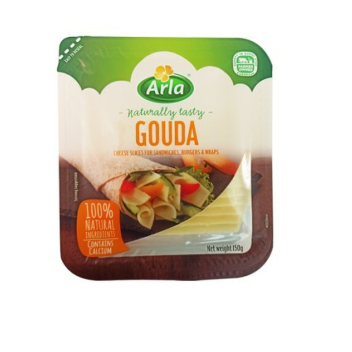 

ARLA GOUDA CHEESE SLICE 150GR X 1PCS,UNTUK TOPPING MAKANAN/ROTI/SANDWICH