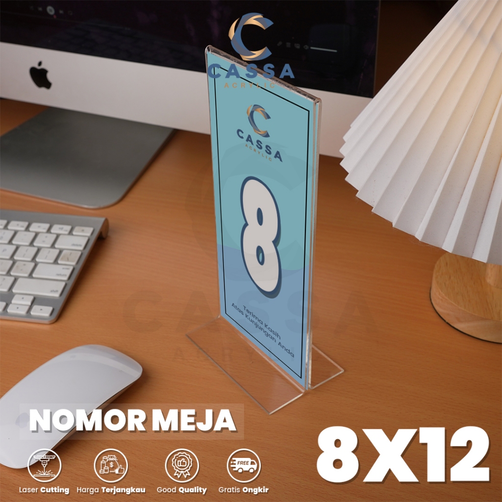 

NOMOR MEJA / TENT CARD / TENT HOLDER AKRILIK ACRYLIC 8 X 12 CM