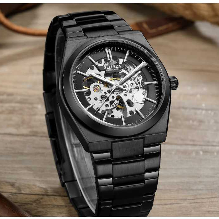 Jam Tangan Pria Belleda 9542 Automatic Sakelton Rantai Stainles Anti Air Original PUSAT⇱