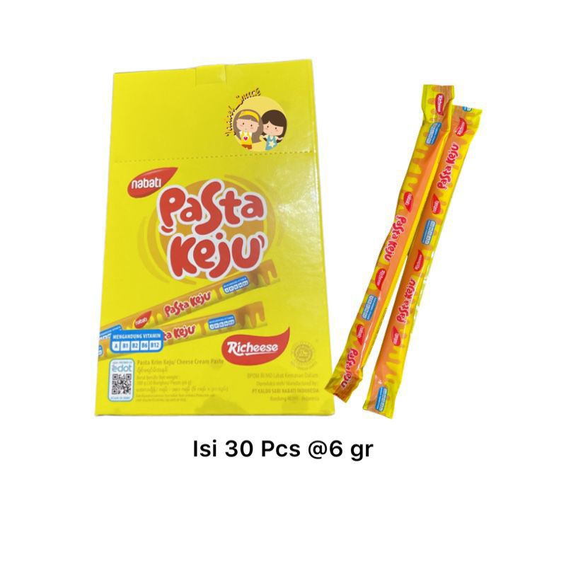 

Nabati Pasta Keju 1 Pak Box 30 Pcs 8g 8gr 8 g gr Richeese Cheese