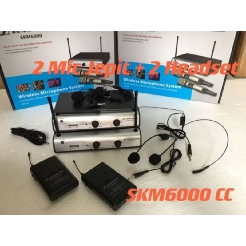 MIC WIRELESS SKM-6000 CC 2 MIC JEPIT 2 MIC HEADSET SKM6000