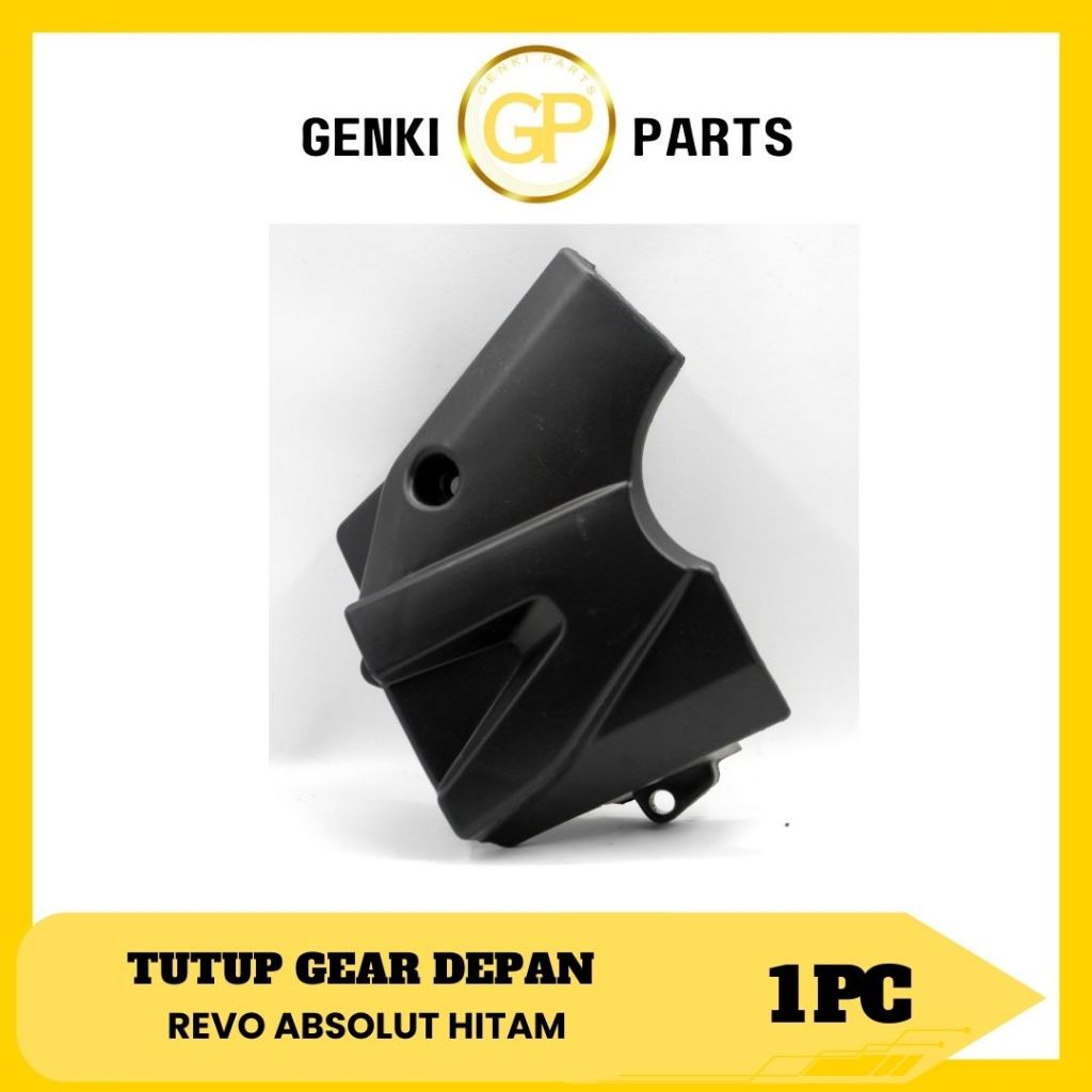 GENKI-PARTS/TUTUP-GEAR-GIGI-DEPAN/COVER/MOTOR/HONDA/REVO-ABSOLUTE-HITAM/GRADE-ORI