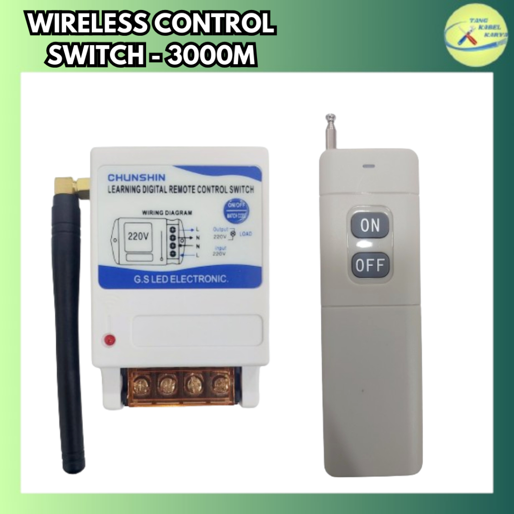 Saklar Remote Nirkabel 220V untuk Lampu dan Pompa Air Jarak Jauh 1-2 Km