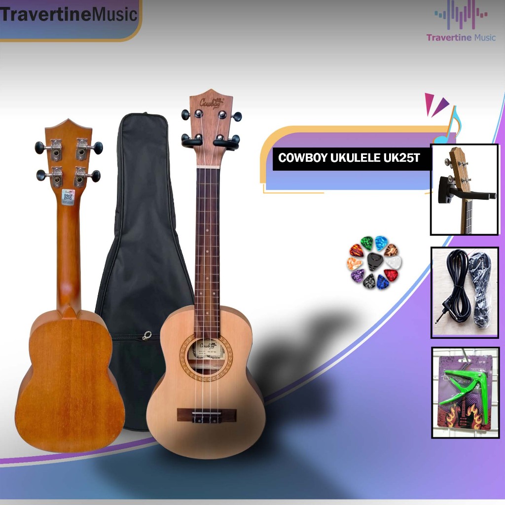 Ukulele UK25T Cowboy Senar 4 Original Elektrik