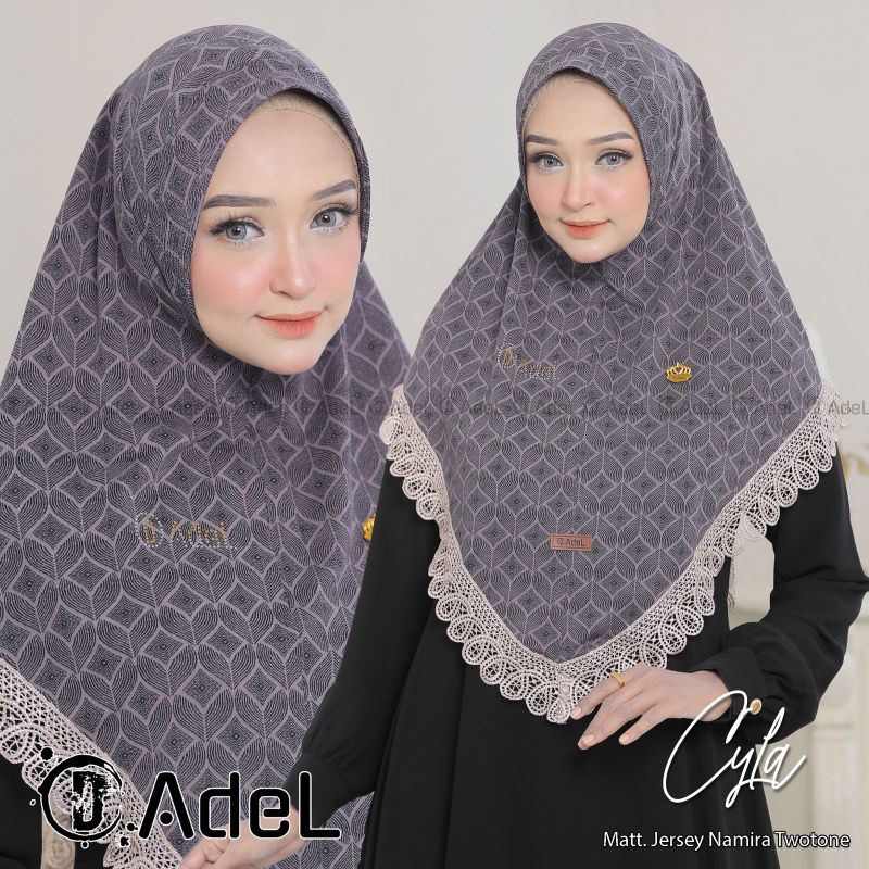 cyla adel jilbab instan bergo renda premium pesta mewah