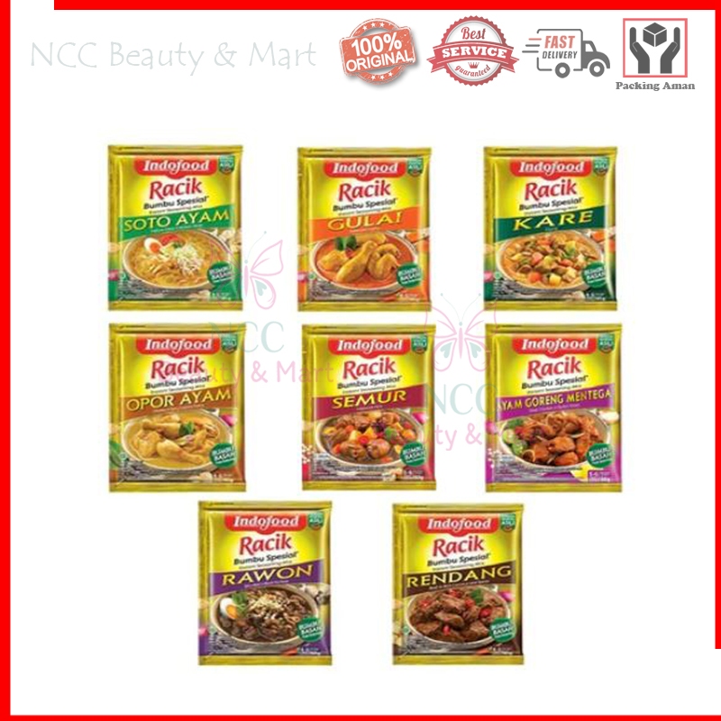 

* NCC * Indofood Racik Bumbu Spesial Basah Gulai Rendang Rawon Soto Kare Pasta Seasoning Halal