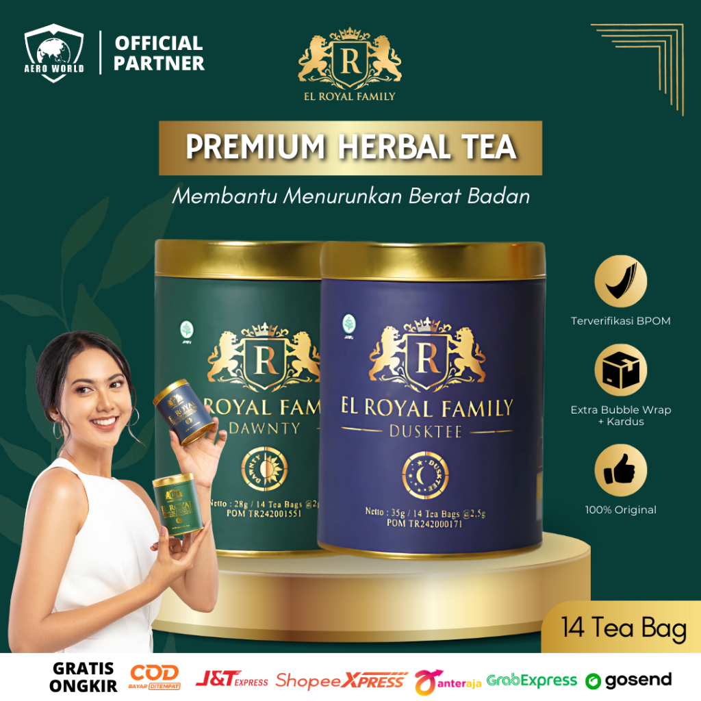 

EL ROYAL Premium Herbal Tea 1 Paket Teh Premium Penurun Berat Badan dan Melangsingkan Badan Original BPOM