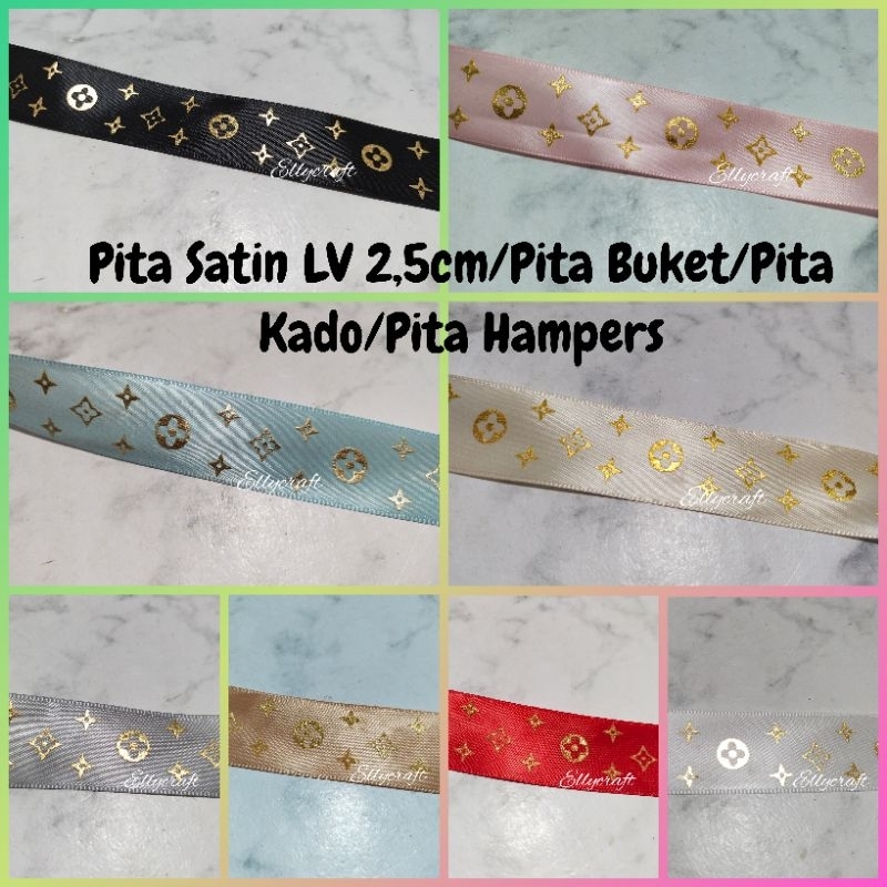 

1Yard (90cm) Pita Satin LV 2,5cm/Pita Buket/Pita Kado/Pita Hampers
