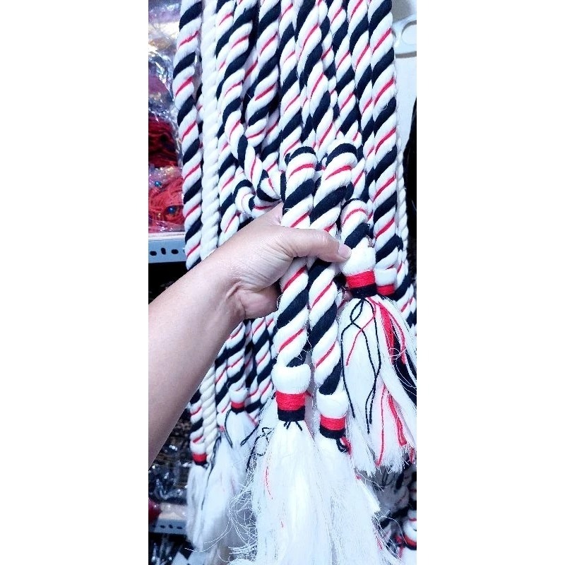 Tali Kolor Celana Sakral PSHTPencak Silat Tali Usus Lurik Hitam Putih Tali Telon