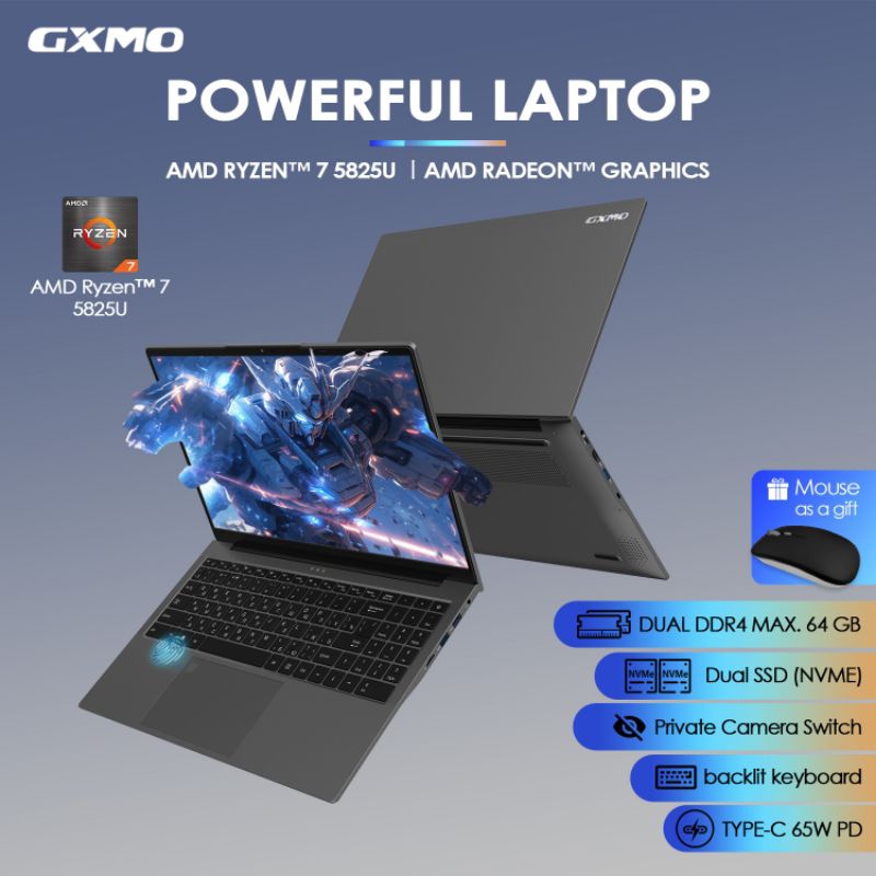 Laptop15.6-inch IPS Ryzen R7 5825U laptop computer business office student gaming laptop