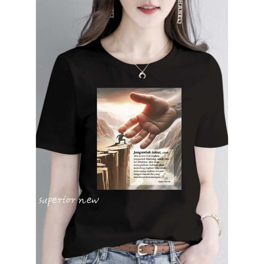 BISA COD KAOS FIRMAN YESAYA 41:10 TERBARU/KAOS TRENDY/POLOS PRIA DAN WANITA