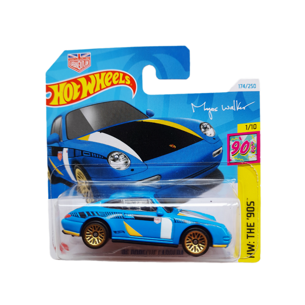 Hot Wheels 1996 Porsche Carrera Blue Short Card