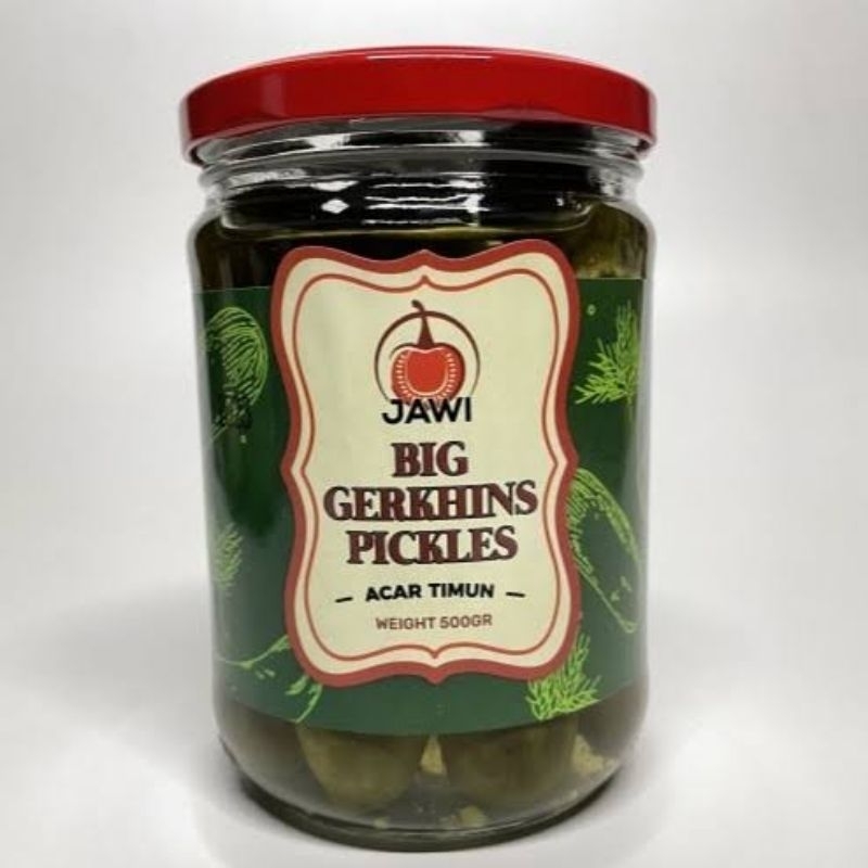 jawi pickled gherkin 370ml jar..