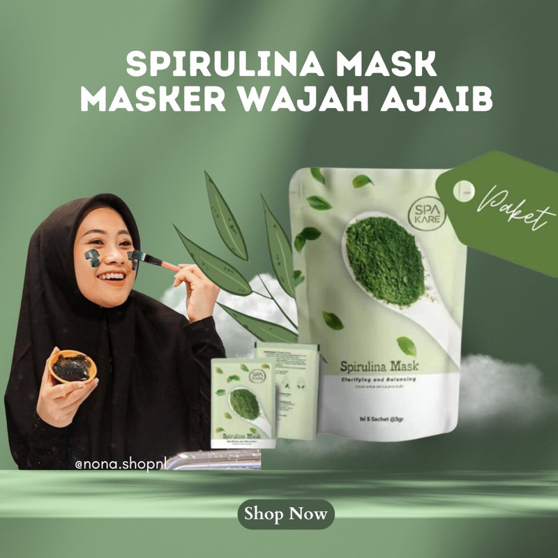 Masker jerawat spirulina tiens  vitamin kulit suplemen kecantikan kulit wajah sehat dan aman tanpa e