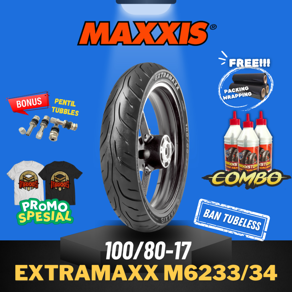 [READY COD] MAXXIS EXTRAMAXX RING 17 / BAN MAXXIS 100/80-17 / 100-80-17 BAN TUBELESS BAN LUAR / BAN 